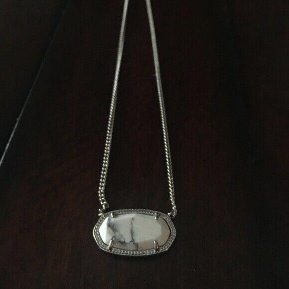 Kendra Scott Howlite White Silver Dylan Necklace